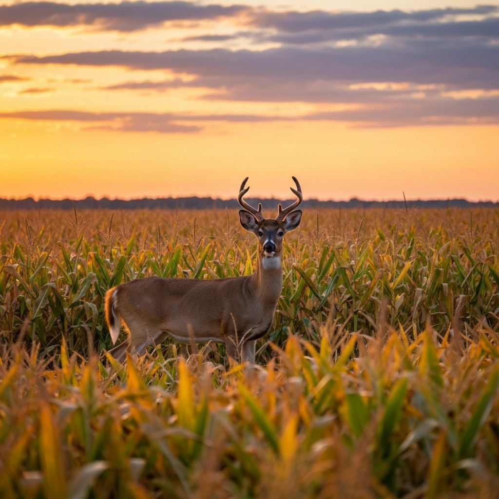 Deer in a corn field